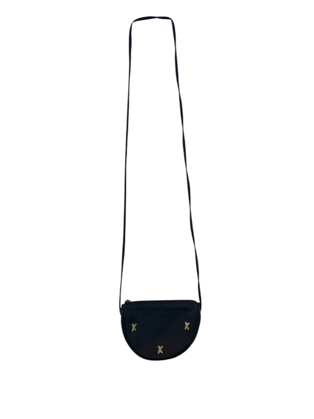 Paloma Picasso Vintage Black Leather Crossbody Bag Gold X Hardware - Picture 3 of 11